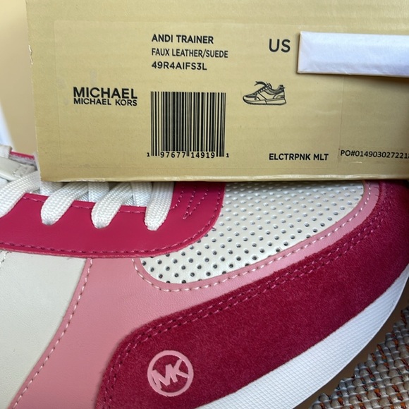 MICHEL KORS ANDI TRAINER
FAUX LEATHER/SUEDE
Electric Pink Multi 
Sneakers - Picture 16 of 16